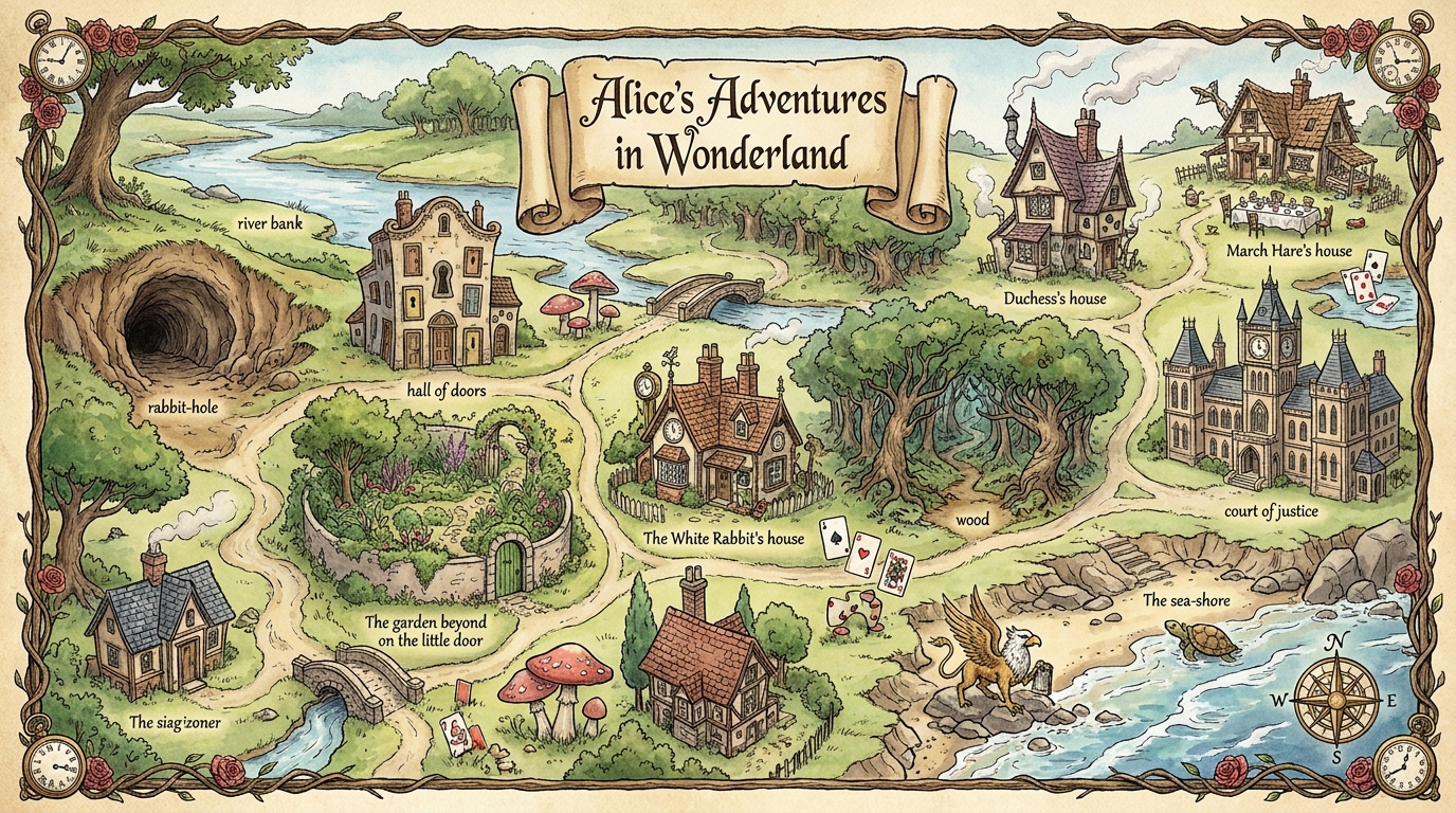 Map: Alice's Adventures in Wonderland
