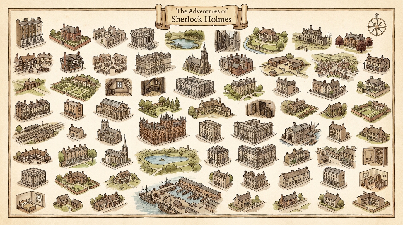 Map: The Adventures of Sherlock Holmes