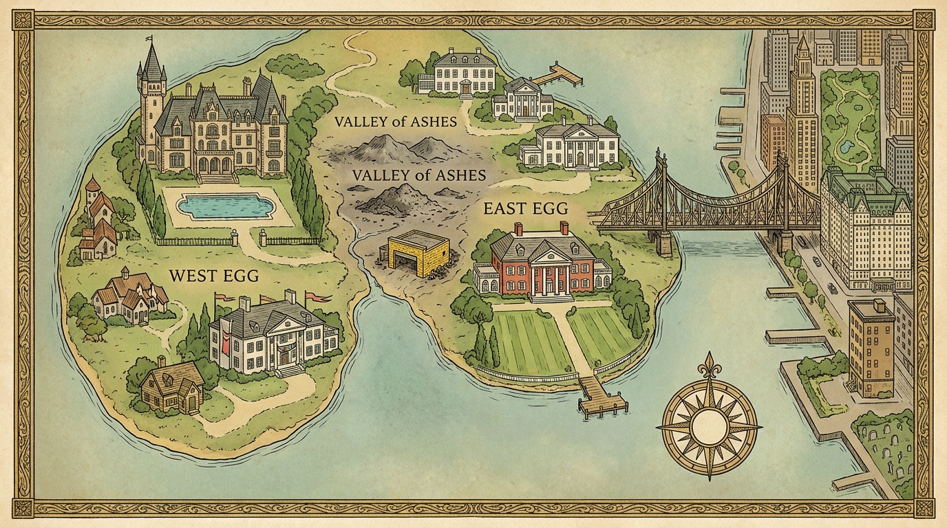 Map: The Great Gatsby